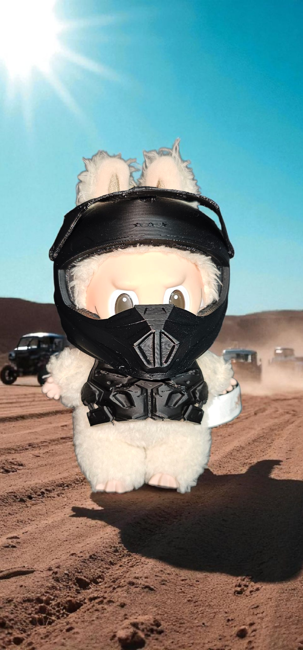Labubu's Off-Road Armor: Helmet and Vest Set