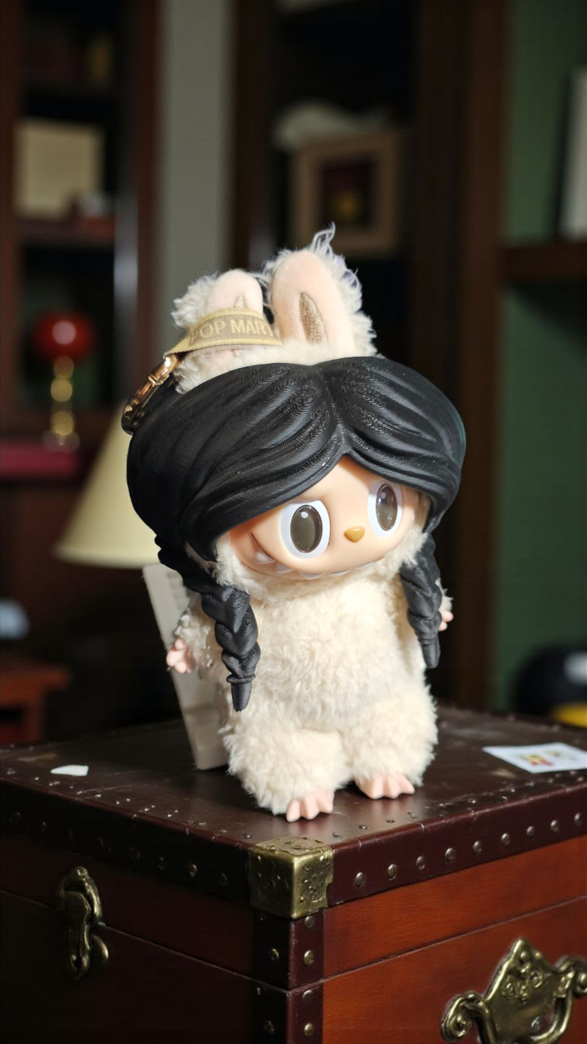 Labubu's "Crazy Adams" Wednesday Braid Wig - Spooky Chic for Your Little Monster!